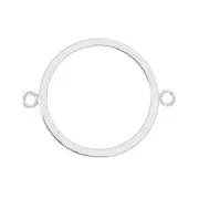 Distanziatore cerchio scavato 2 anelli aperti 22x15 mm - Rodio x1