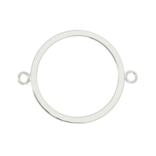 Distanziatore cerchio scavato 2 anelli aperti 22x15 mm - Rodio x1