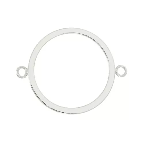 Distanziatore cerchio scavato 2 anelli aperti 22x15 mm - Rodio x1