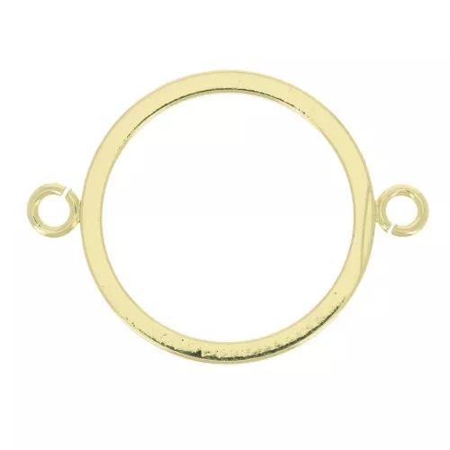 Distanziatore cerchio scavato 2 anelli aperti 27x20 mm - Dorato x1