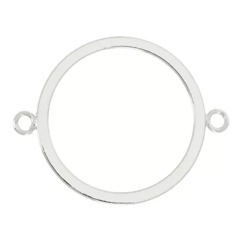 Distanziatore cerchio scavato 2 anelli aperti 27x20 mm - Rodio x1