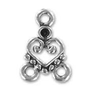 Separatore cuore mm. 15 mm argentato antico x1