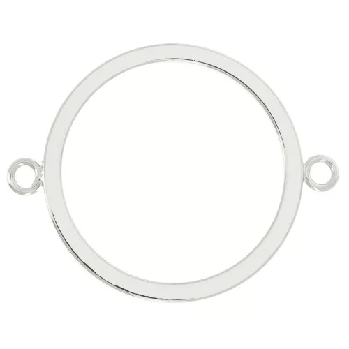 Distanziatore cerchio scavato 2 anelli aperti 32x25 mm - Rodio x1