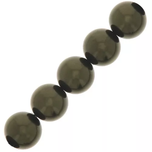 Perle Preciosa Round Pearl Maxima - 12 mm Pearl Effect Dark Green x6
