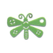 Ciondolo laser cut farfalla mm. 10x15 Verde Metallizzato x1