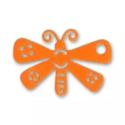 Ciondolo laser cut farfalla mm. 10x15 Arancio x1