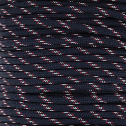 Corda intrecciata 5 mm - Blu scuro - Rosso x1m