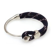 Corda intrecciata 5 mm - Blu scuro - Rosso x1m