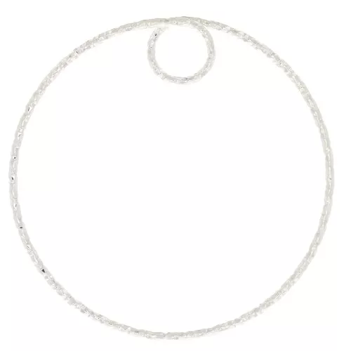 Pendente cerchio diamantato 35 mm - Placcatura argento fino x1