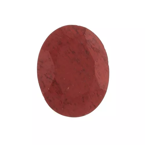 Cabochon ovale sfaccettato 8x6 mm Diaspro rosso x1