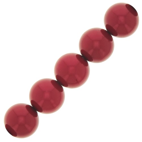 Perle Preciosa Round Pearl Maxima - 12 mm Pearl Effect Red x6