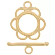 Chiusura a T  barra Fiore mm. 20 dorato x1