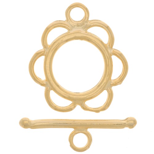 Chiusura a T barra Fiore mm. 20 dorato x1