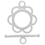 Chiusura a T  barra Fiore mm. 20 Rhodié x1