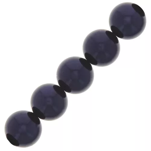 Perle Preciosa Round Pearl Maxima - 10 mm Pearl Effect Dark Blue x5