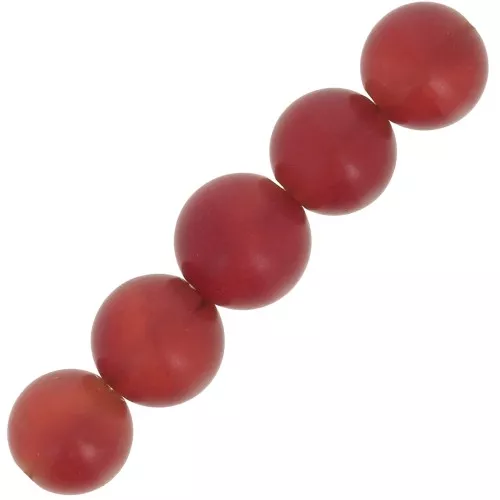 Perline tonde 6mm Onice rosso tinte effetto frost x15