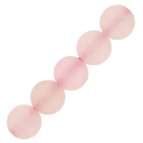 Perline tonde 4mm Quarzo Rosa effetto frost x20