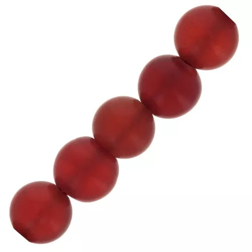 Perline tonde 4mm Onice rosso tinte effetto frost x20