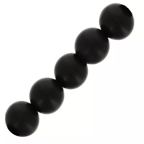 Perline tonde 3mm in Onice nero effetto frost x25