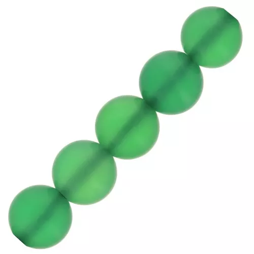 Perline tonde 3mm tinte - Onice verde effetto frost x25