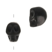 Perla testa di morte 8x6 mm imitazione Howlite tinta - Nero x1|raw }}