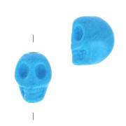 Perla testa di morte 8x6 mm imitazione Howlite tinta - Blu chiaro x1|raw }}