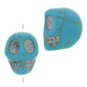 Perla testa di morte 10x8 mm imitazione Howlite tinta - Turchese x1|raw }}