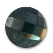 Cabochon sfaccettato vetro mm. 14 Dark Montana x1