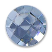 Cabochon sfaccettato vetro mm. 14 Light Sapphire x1