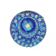 Cabochon tondo in resina 10 mm - Strass - effetto Blue AB x1