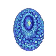 Cabochon ovale in resina 18x13 mm - Strass - effetto Blue AB x1|raw }}
