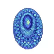 Cabochon ovale in resina 18x13 mm - Strass - effetto Blue AB x1