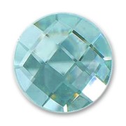 Cabochon sfaccettato vetro mm. 14 Aquamarine x1|raw }}