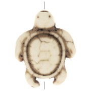 Perla tartaruga 18x14 mm imitazione Howlite tinta - Avorio x1