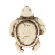 Perla tartaruga 18x14 mm imitazione Howlite tinta - Avorio x1