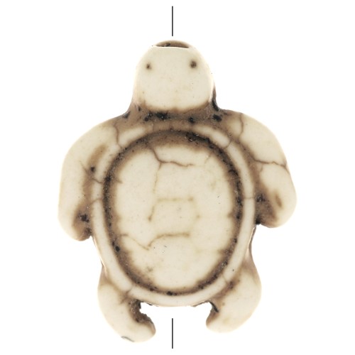 Perla tartaruga 18x14 mm imitazione Howlite tinta - Avorio x1