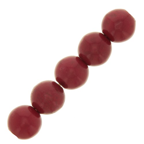 Perle tonde 4 mm Howlite tinta- Rosso x30