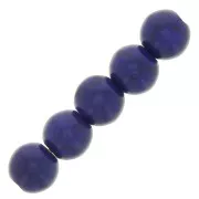 Perle tonde 4 mm Howlite tinta- Blu scuro x30