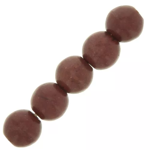 Perle tonde 4 mm Howlite tinta- Marrone x30