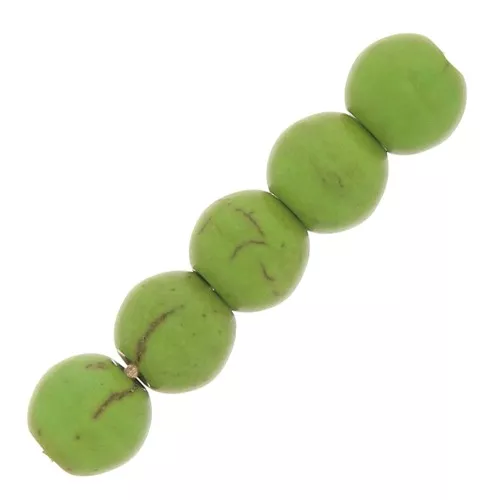 Perle tonde 6 mm Howlite tinta- Verde chiaro x20