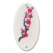 Intercalare decorazione Rose 2 fori mm. 58x31 Bianco x1