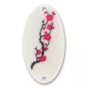 Intercalare decorazione Rose 2 fori mm. 58x31 Bianco x1