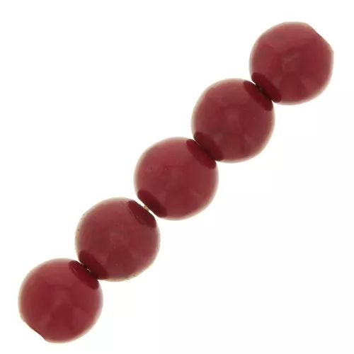 Perle tonde 10 mm Howlite tinta - Rosso x10