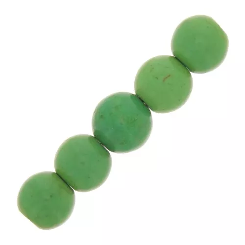 Perle tonde 10 mm Howlite tinta - Verde x10