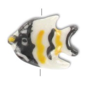 Pesce in ceramica mm. 18x23 Nero/Giallo x1|raw }}