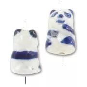 Panda in ceramica mm. 19x12 Bianco/Blu x1