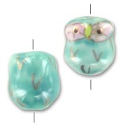 Civetta in ceramica mm. 15x13 Verde x1|raw }}