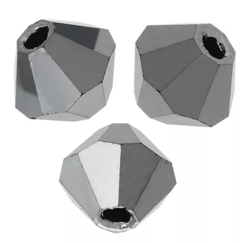 Biconi Preciosa 3 mm - MC Bead Rondell - Jet Light Hematite Full x30