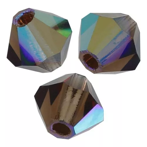 Biconi Preciosa 3 mm - MC Bead Rondell - Smoked Topaz AB x30