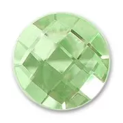 Cabochon sfaccettato vetro mm. 14 Peridot x1
